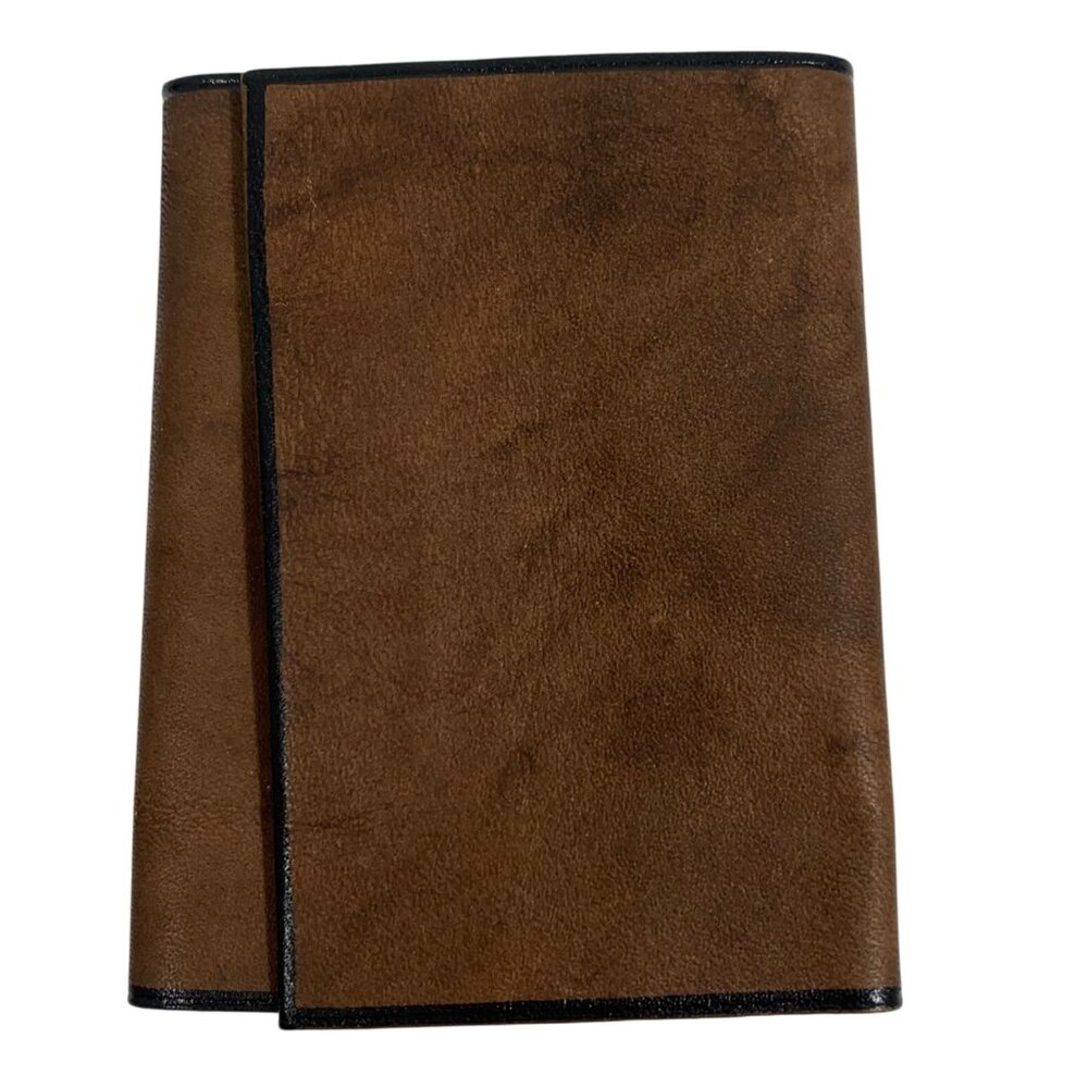 VTG AMITY Brown Leather Key Trifold Wallet Eight Key Holder Snap Front